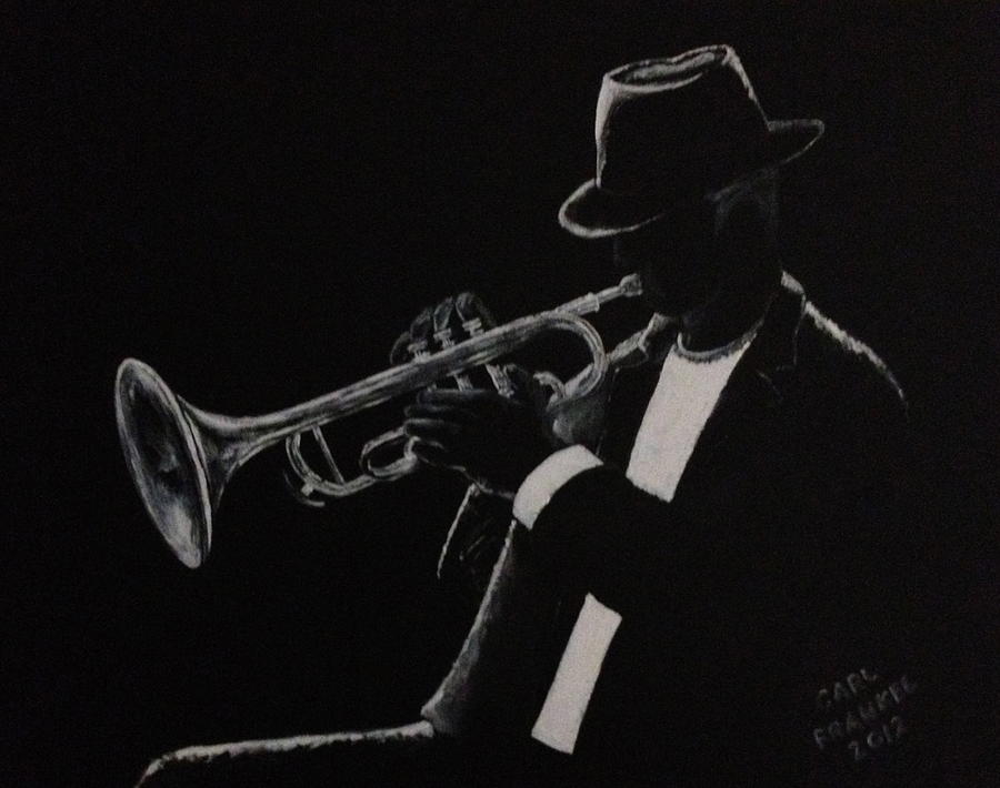 1950s Trumpeter Player Jazz Oil Painting