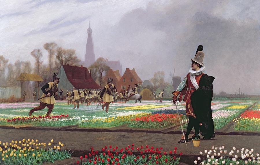 Flower Painting - The Tulip Folly by Jean Leon Gerome