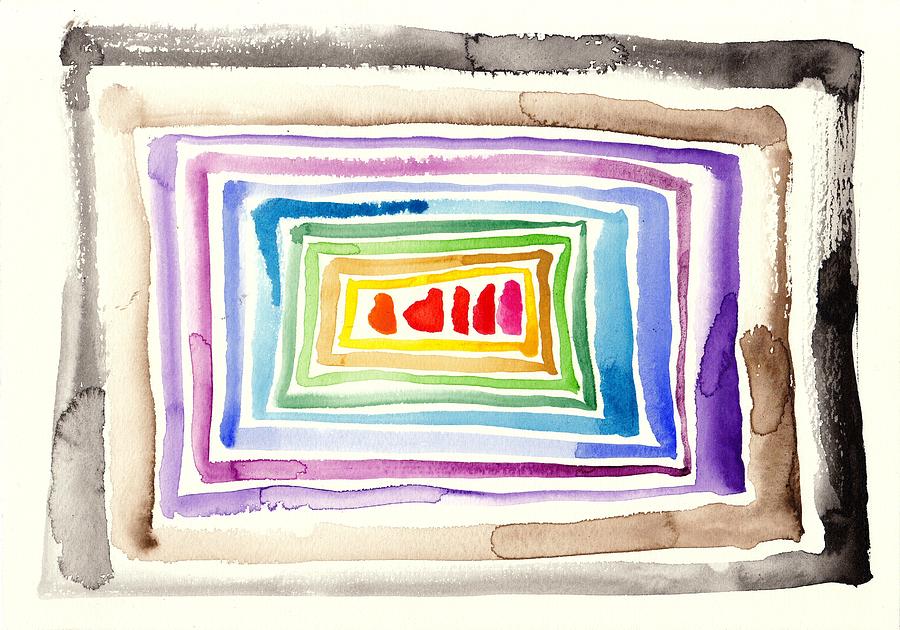The Tunnel - Abstract Slash Watercolor Painting by Tiberiu Soos