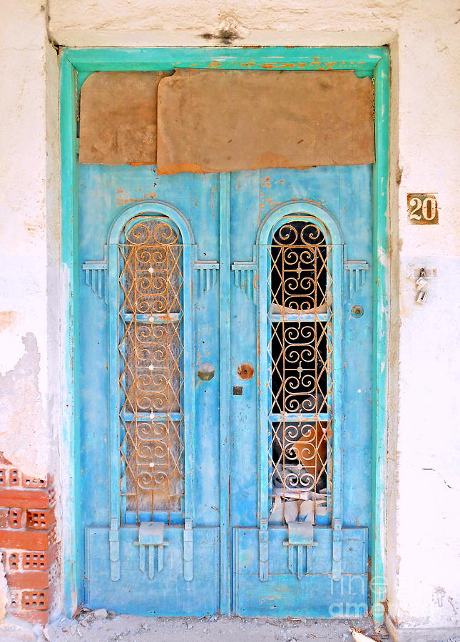 Greek Photograph - The Turquoise Door by Ioanna Papanikolaou