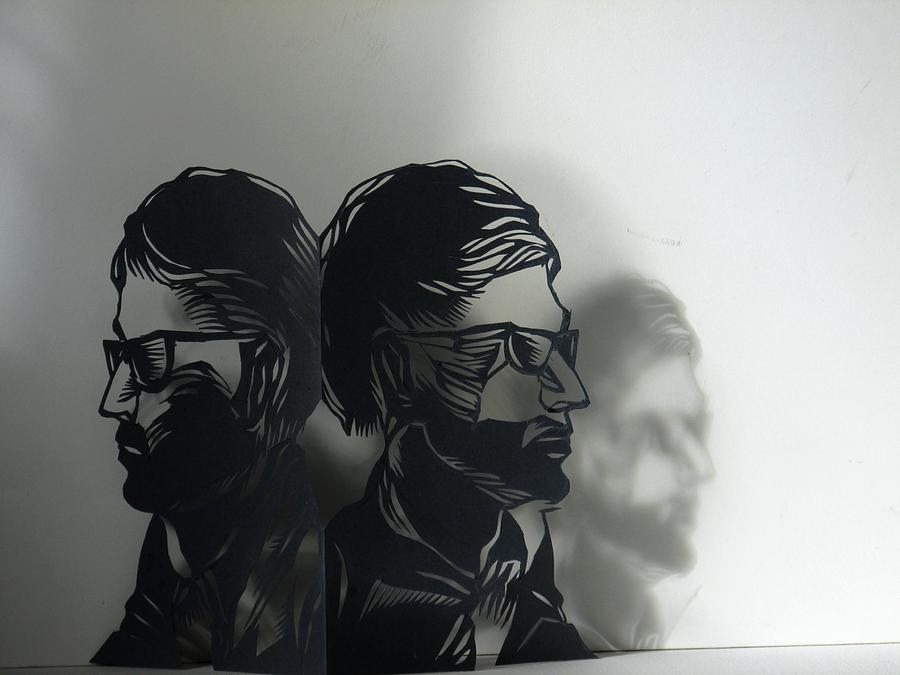 The Twin And Their Shadow Mixed Media by Alfred Ng