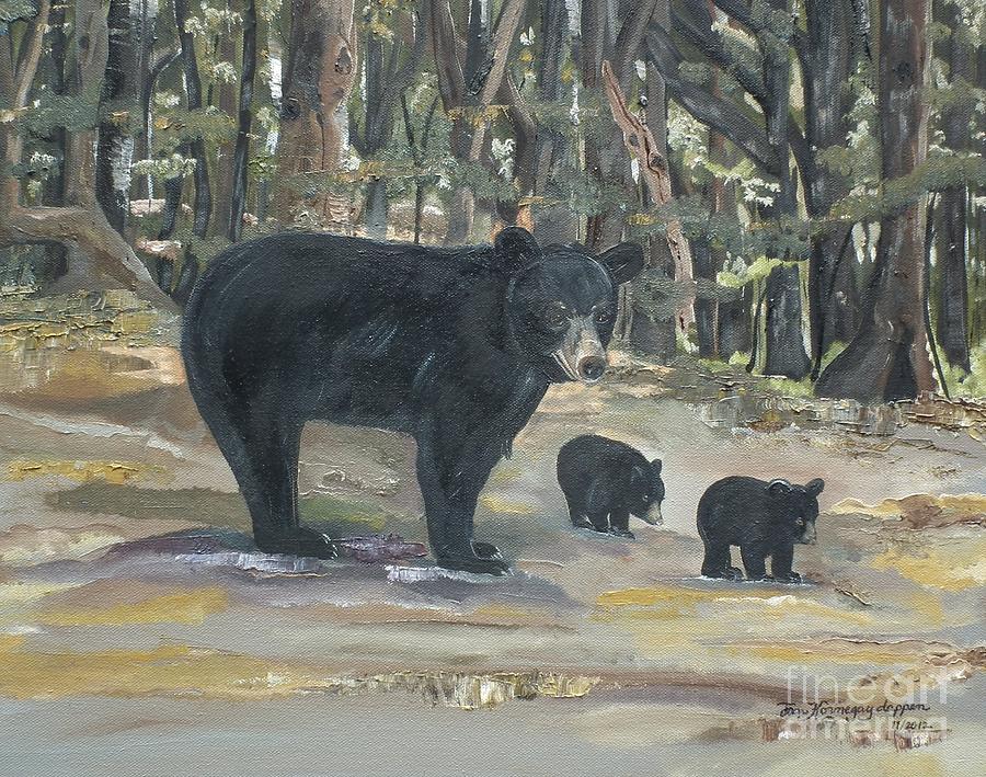 Cubs - Bears - Goldilocks and the Three Bears Painting by Jan Dappen