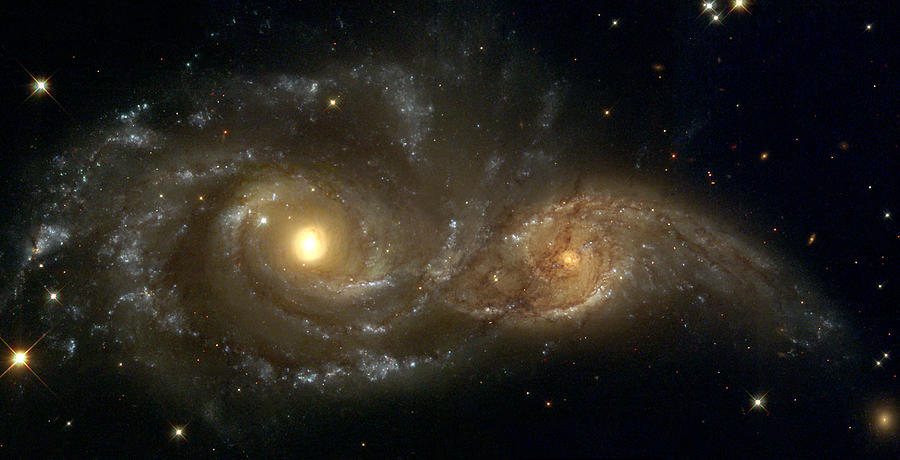 Science Fiction Photograph - The Twin Galaxies NGC 2207 and IC 2163 by Celestial Images