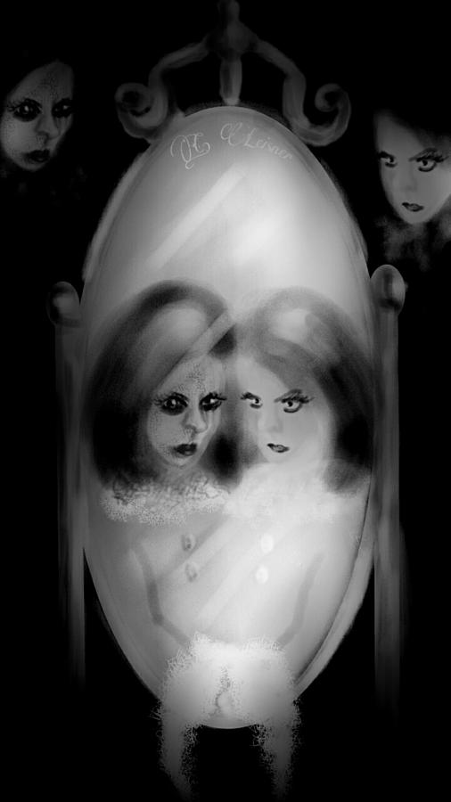 Black And White Drawing - The Twins by Cindy Leisner