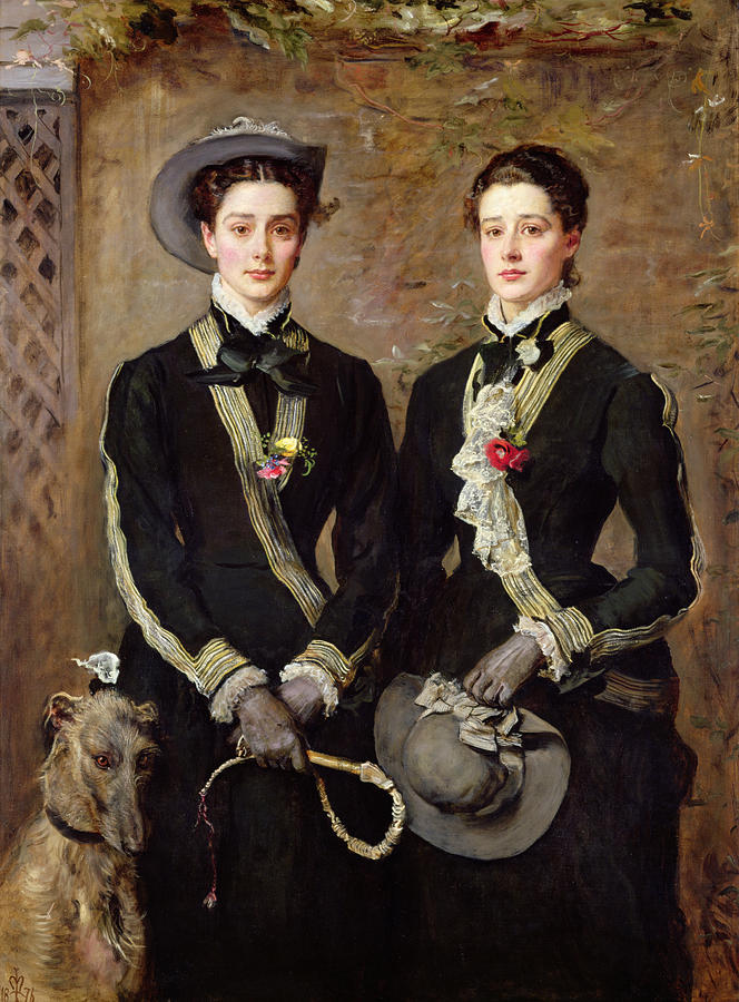Dog Painting - The Twins, Portrait Of Kate Edith by John Everett Millais