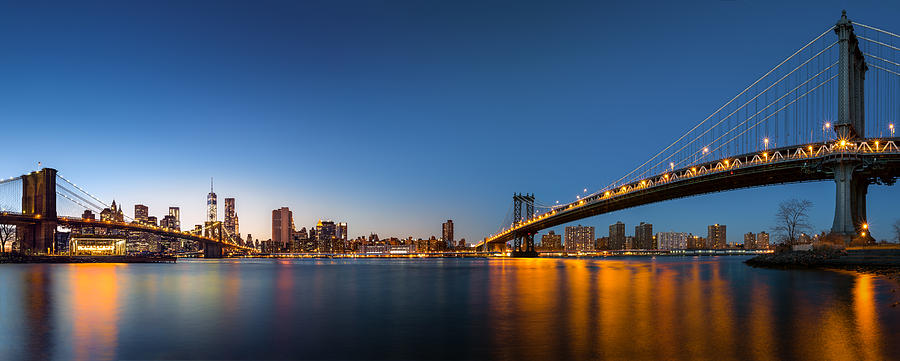 Brooklyn Bridge Photograph - The Two Bridges by Mihai Andritoiu