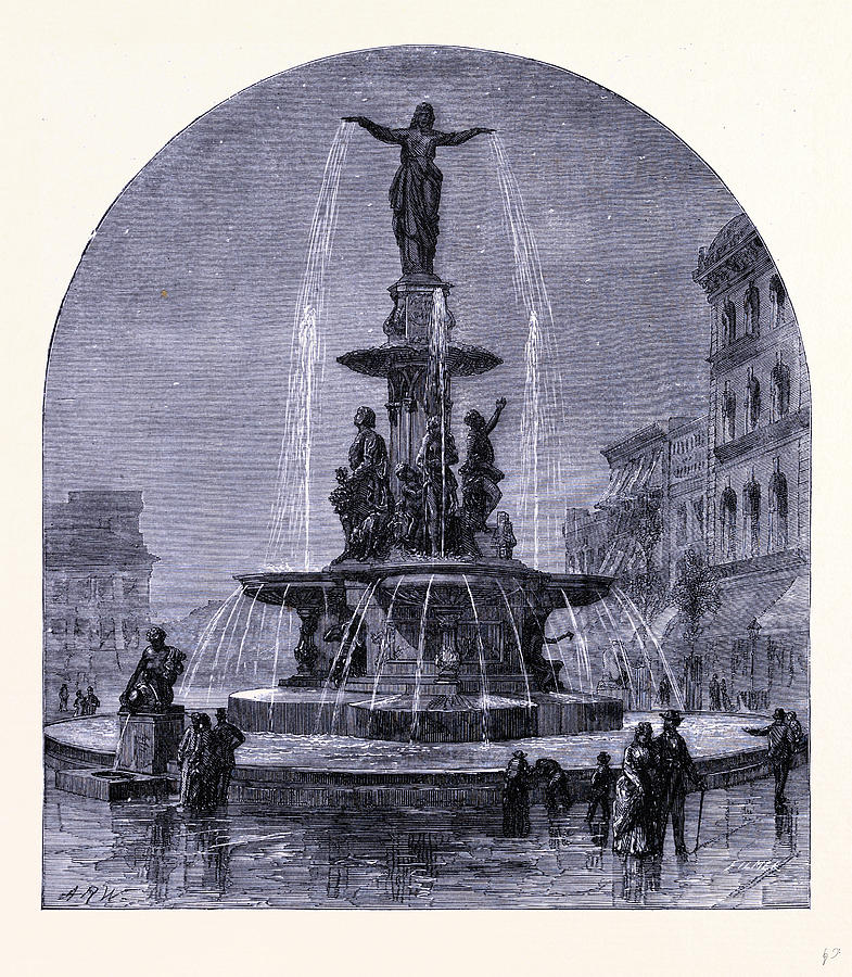 The Tyler Davidson Fountain United States Of America Drawing by ...