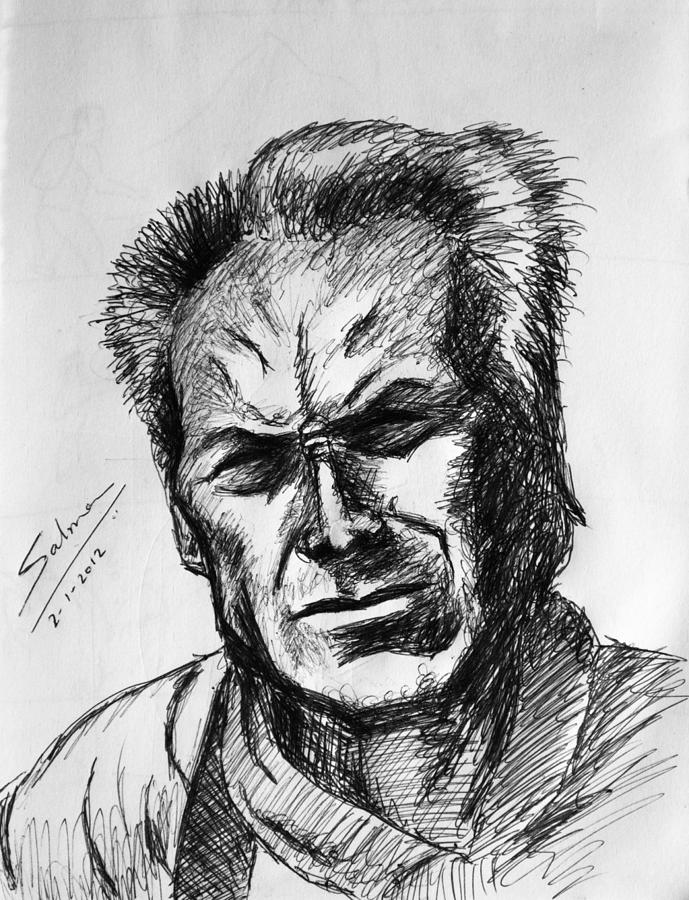 Clint Eastwood #1 Painting by Salman Ravish