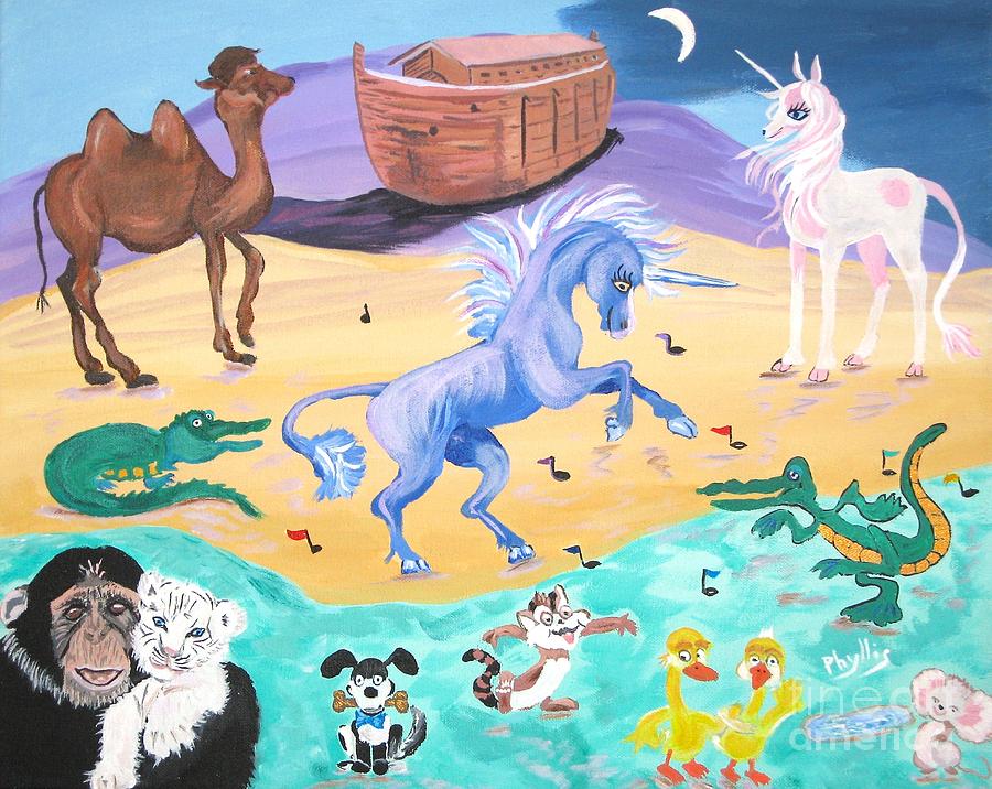 The Unicorn Song in Paint Painting by Phyllis Kaltenbach