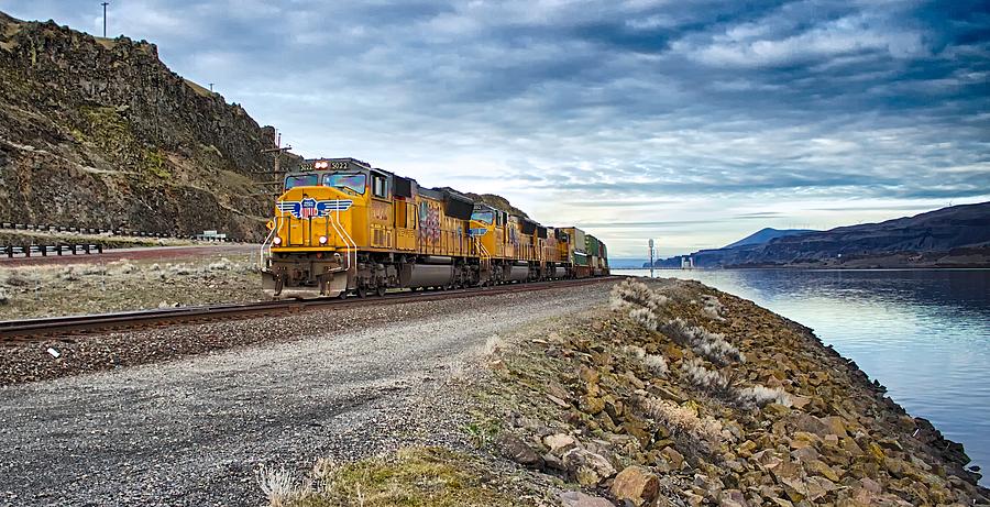 The Union Pacific Railroad Columbia River Gorge Oregon Photograph by Michael W Rogers