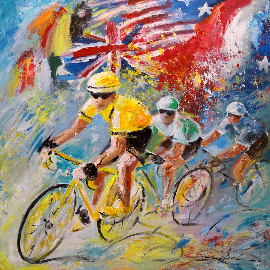 The United Colours Of The Tour De France Painting by Miki De Goodaboom