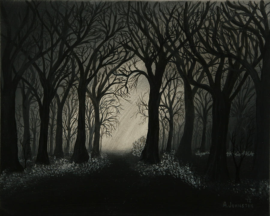 Tree Painting - The Unknown Road by A Johnston