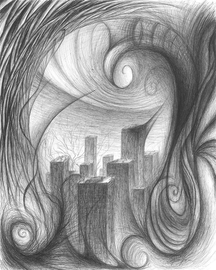The Unsuspecting City Drawing by Michael Morgan