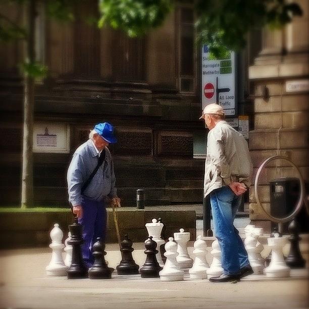 Chess Photograph - The Urban Escape. #leeds #chess #oldmen by Philip Murphy