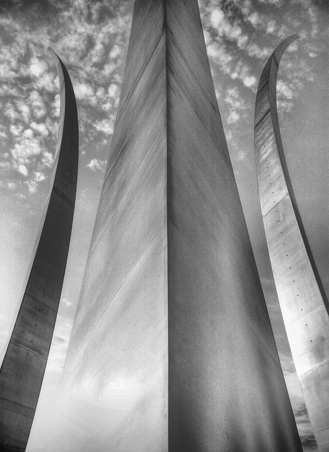 The USAF Memorial in Black and White Photograph by JC Findley