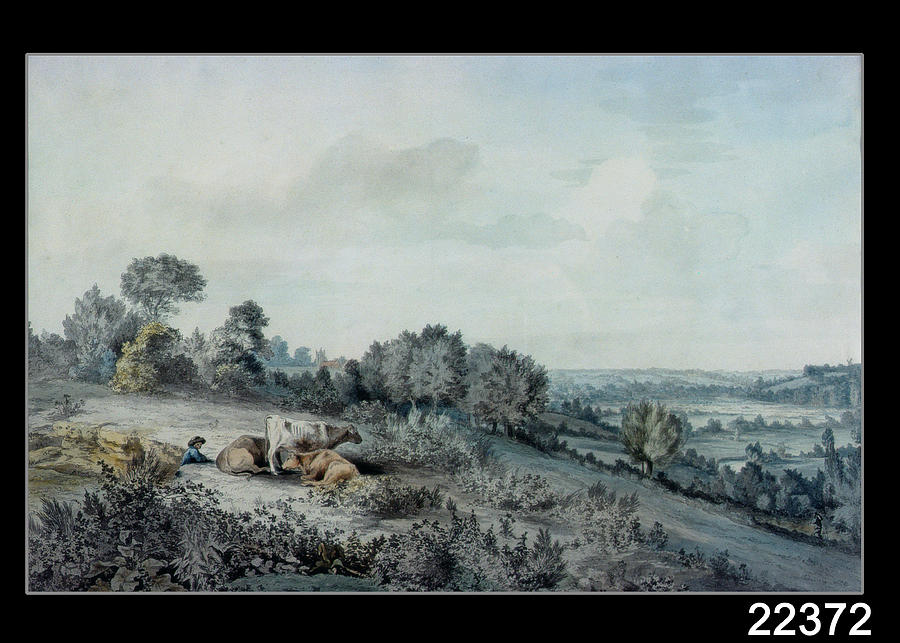 Landscape Photograph - The Valley Of The Stour, Looking Towards East Bergholt, 1880 Pencil, Pen And Ink And Watercolour by John Constable