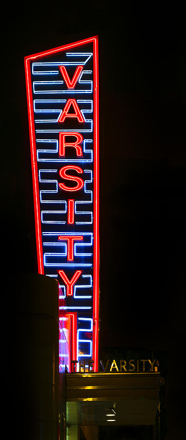 The Varsity - Neon Night Photograph by Gregory Scott