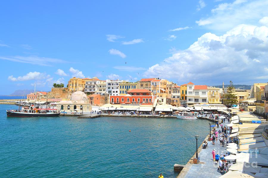 Greek Photograph - The Venetian Harbor Of Chania Crete Greece by Ana Maria Edulescu