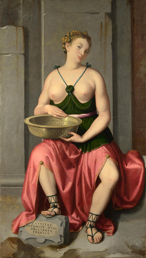 Giovanni Battista Moroni Painting - The Vestal Virgin Tuccia by Giovanni Battista Moroni