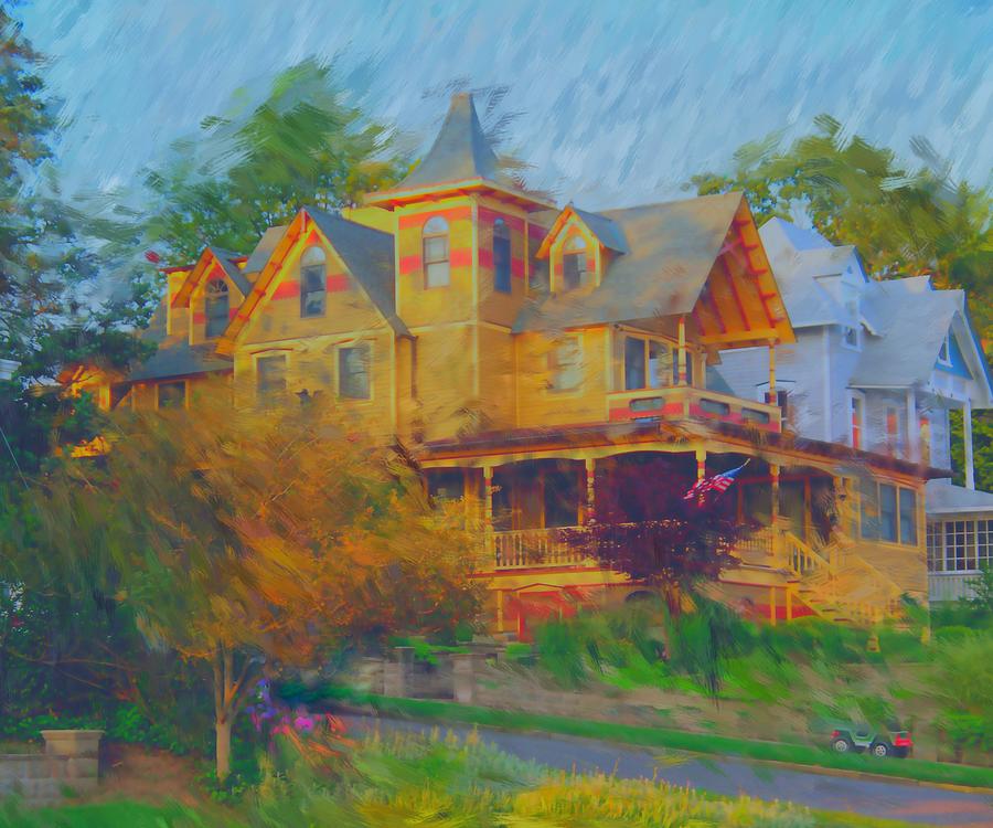 Victorian Landscape Painting - The Victorian House by Rick Todaro