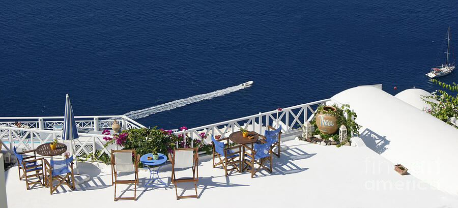 Greek Photograph - The View From The Terrace by David Birchall