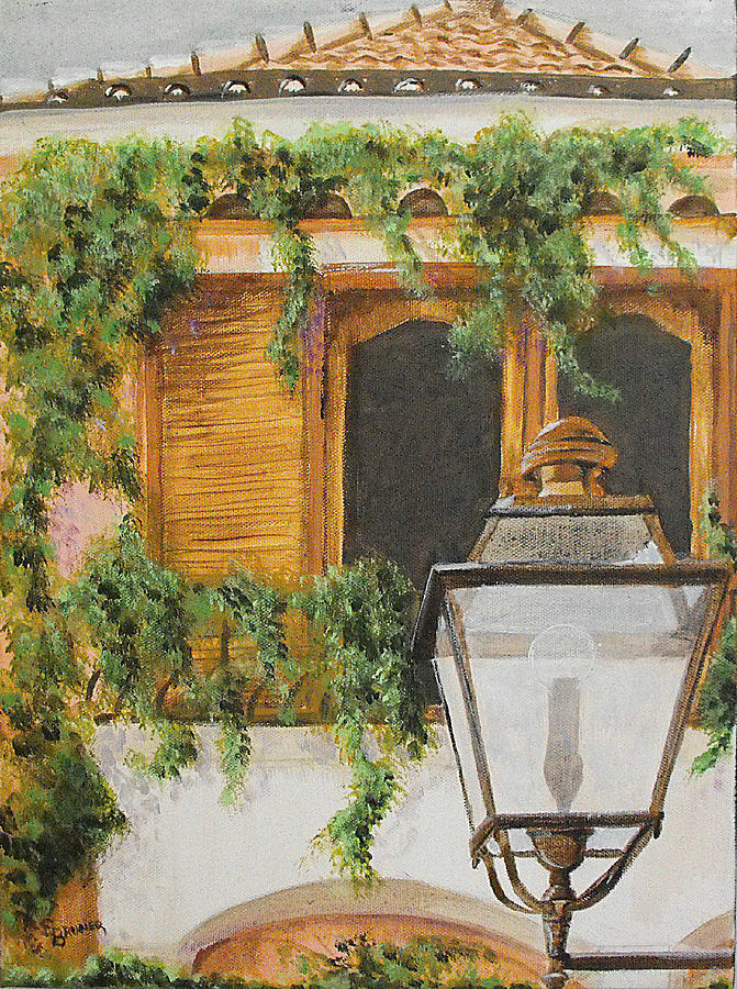 The Villa Balcony Painting by Susan Bruner