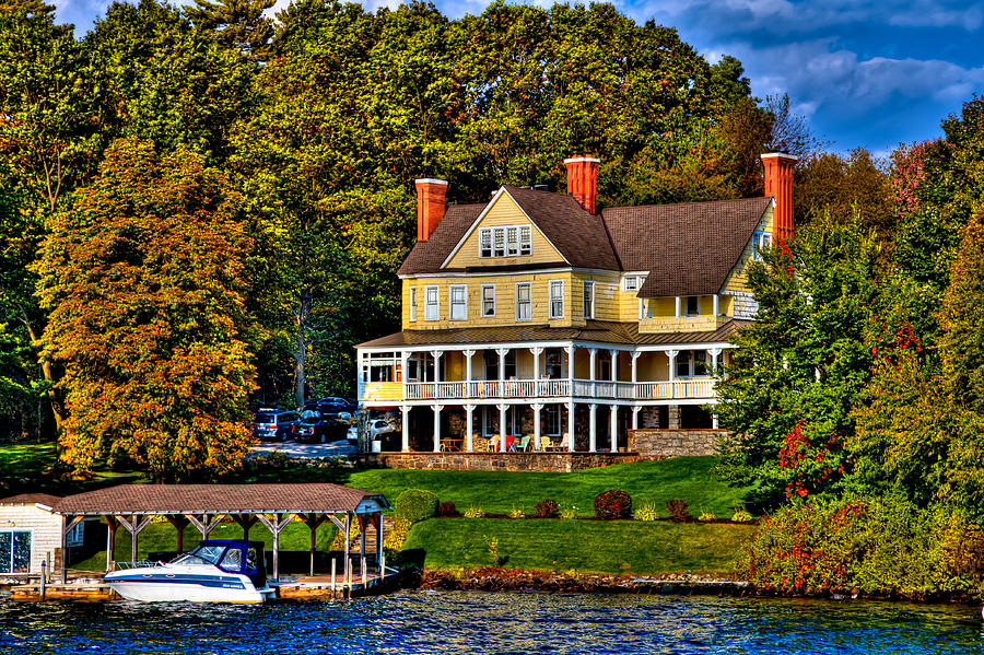 The Villa Nirvana Mansion on Lake George Photograph by David Patterson