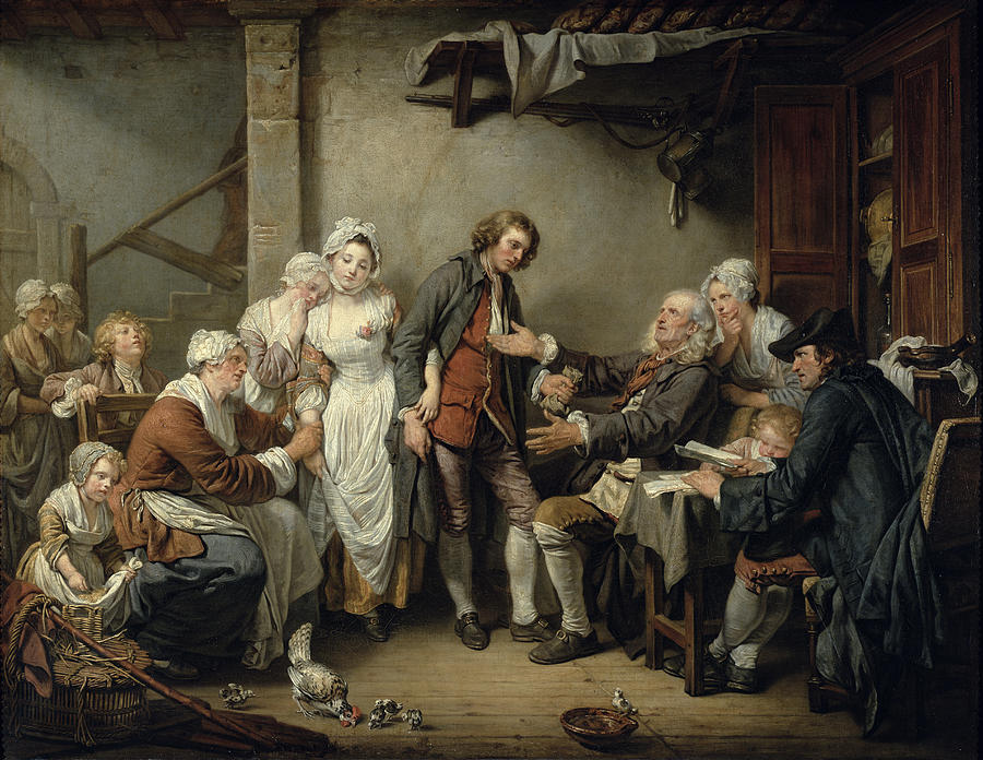 The Village Agreement, 1761 Oil On Canvas Photograph by Jean Baptiste Greuze