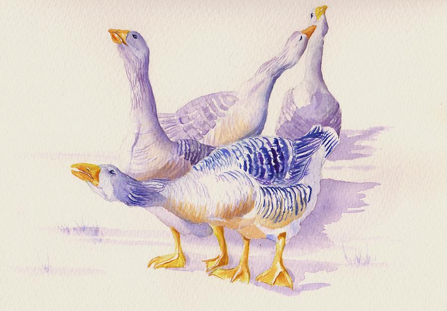 Geese Painting - The village green choral society by Debra Hall