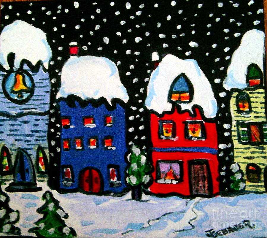 Snow Painting - The Village  by Joyce Gebauer