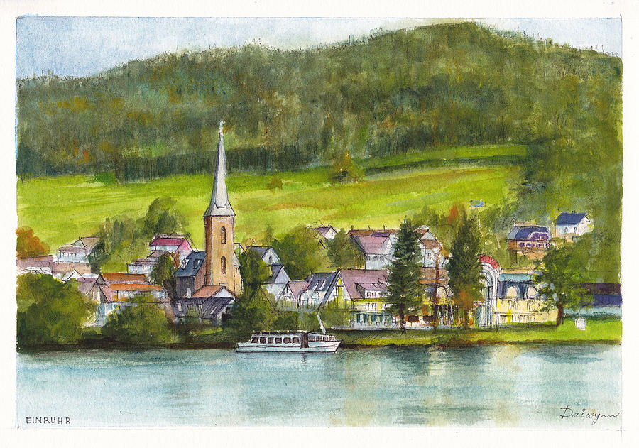The Village of Einruhr in Germany Painting by Dai Wynn