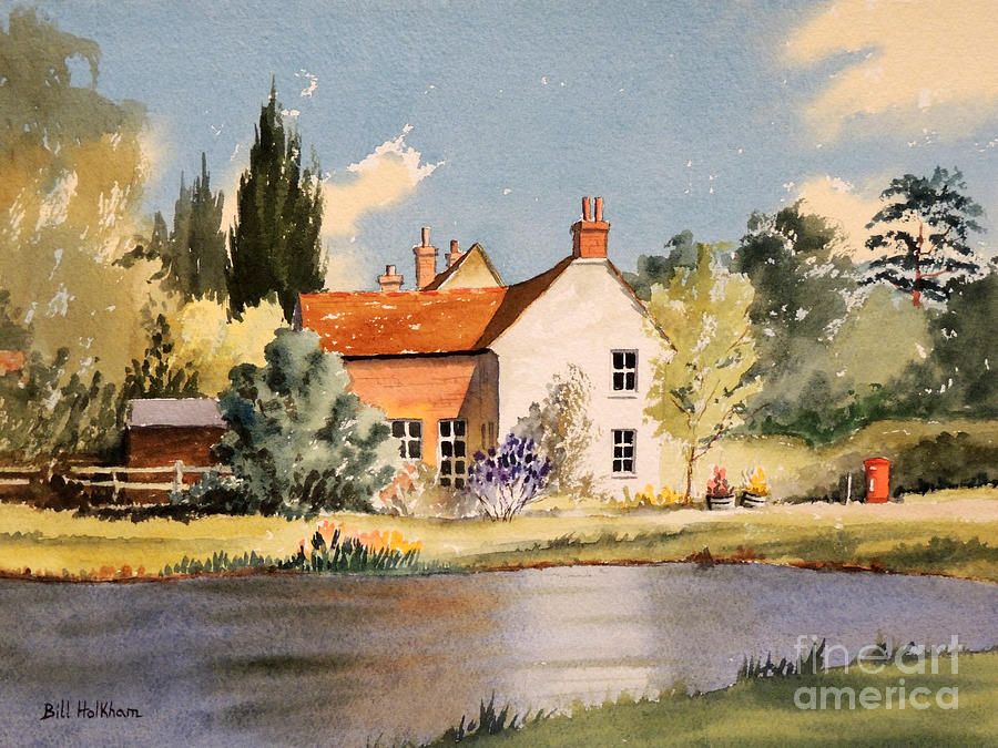 The Village Pond - Coleshill Buckinghamshire Painting by Bill Holkham