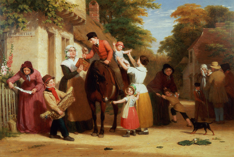 Horse Painting - The Village Post Office by William Frederick Witherington