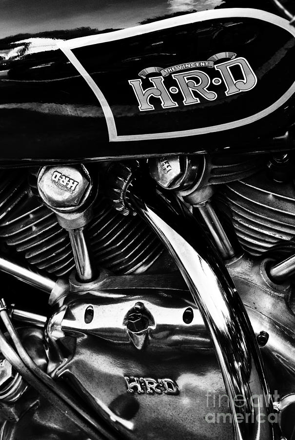 The Vincent HRD Motorcycle Monochrome Photograph by Tim Gainey