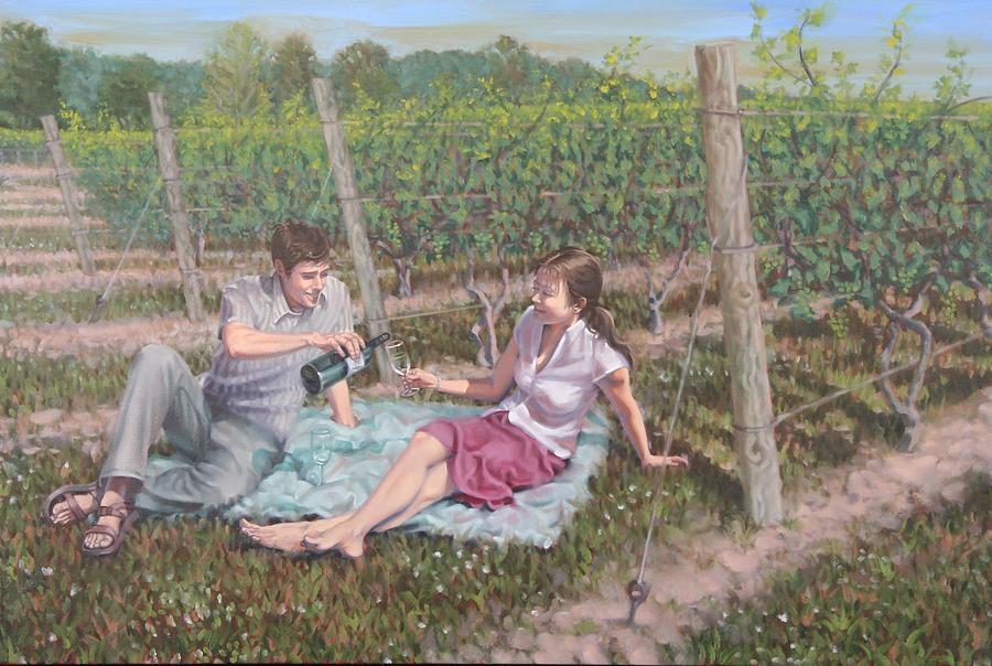 The Vineyard Picnic Painting by Gary M Long