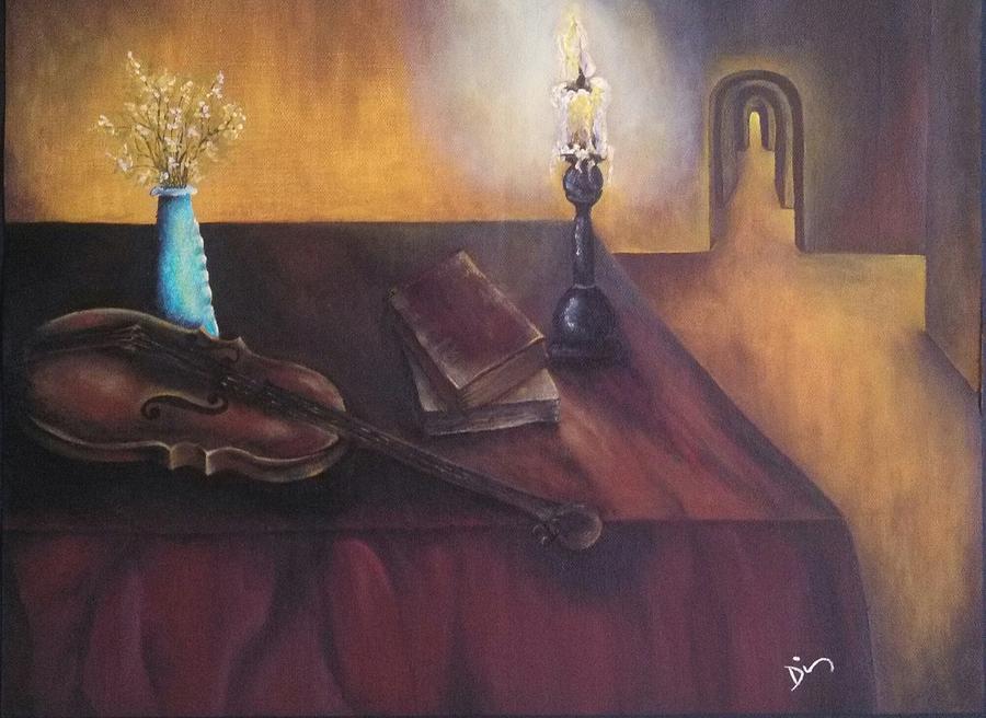 Violin Painting - The Violin by Diane Wisehart