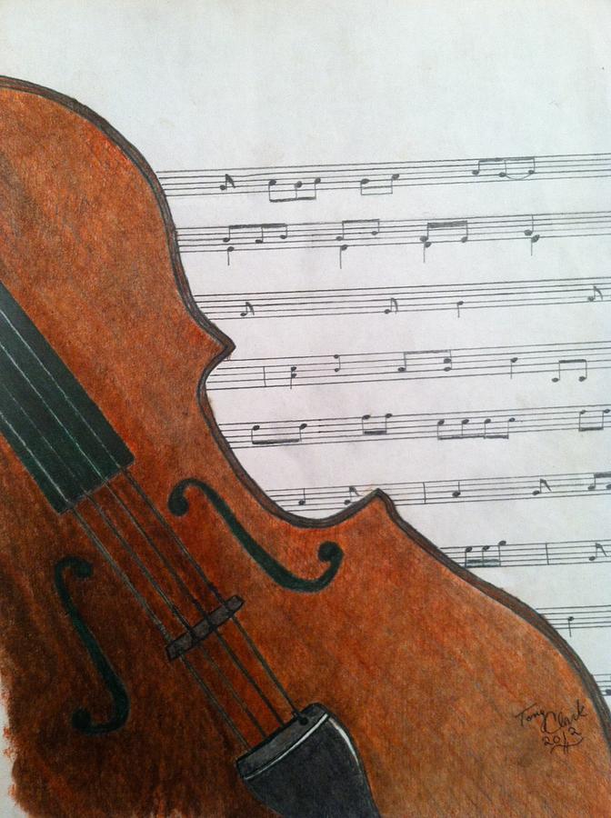 The violin Drawing by Tony Clark