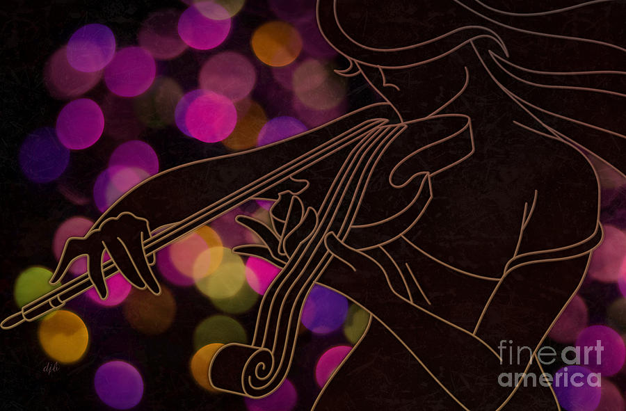 Music Digital Art - The Violinist by Peter Awax