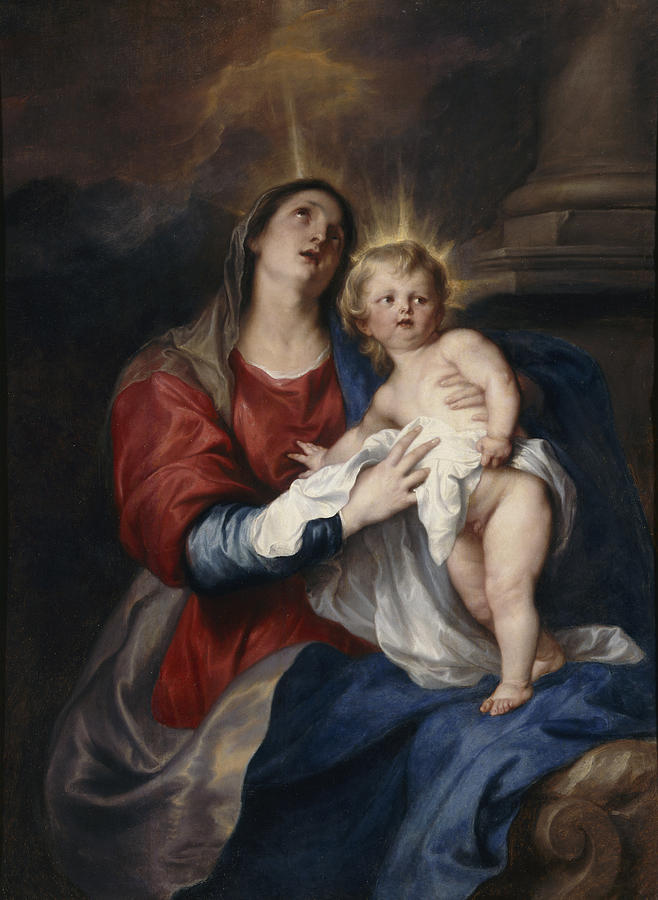 The Virgin And Child, 1628 Painting by Anthony van Dyck