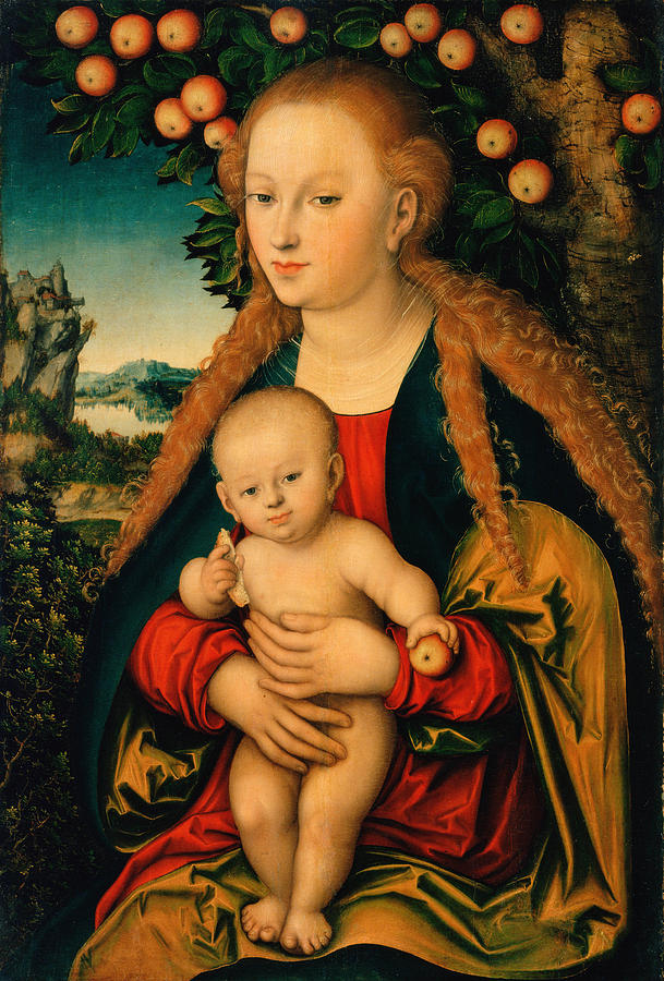 The Virgin and Child Under an Apple Tree Painting by Lucas Cranach the Elder