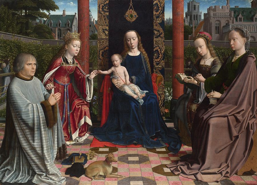 London Painting - The Virgin and Child with Saints and Donor by Gerard David