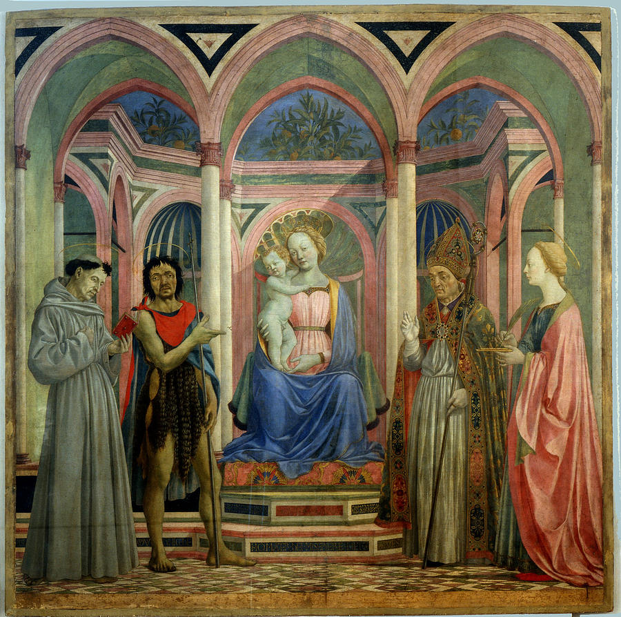 The Virgin and Child with Saints Painting by Domenico Veneziano