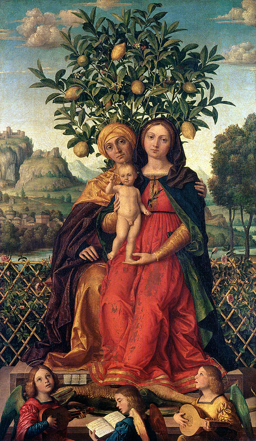 The Virgin And Child With Saint Anne Painting by Gerolamo dai Libri
