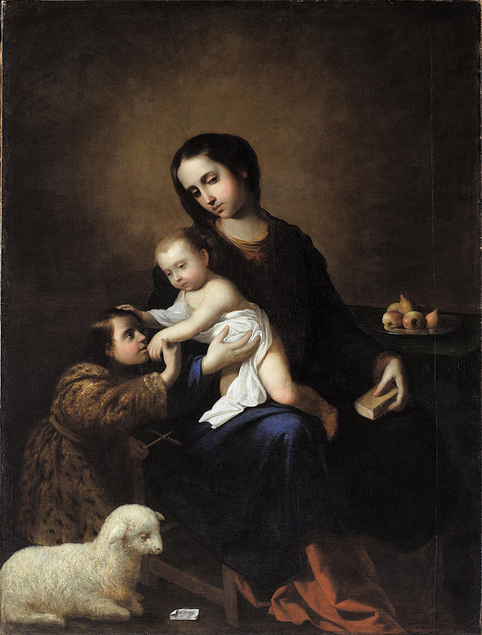 The Virgin and Child with the Infant St John the Baptist Painting by Francisco de Zurbaran