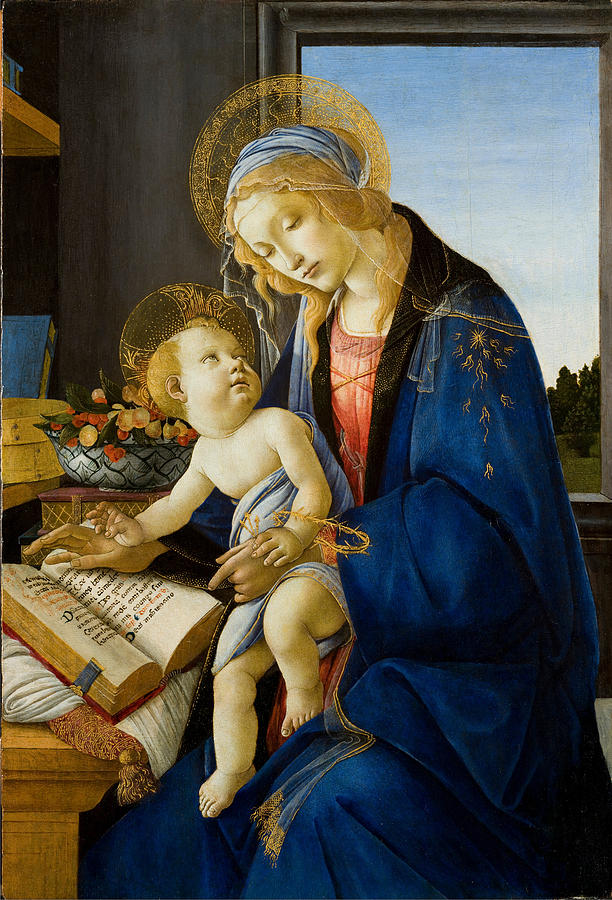 The Virgin and Child.The Madonna of the Book Painting by Sandro Botticelli