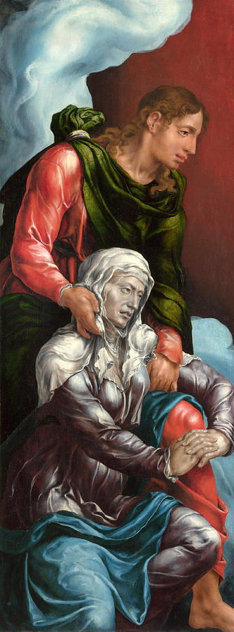 The Virgin and Saint John the Evangelist Painting by Maerten van Heemskerck