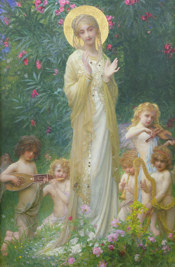 Madonna Painting - The Virgin in Paradise by Antoine Auguste Ernest Herbert