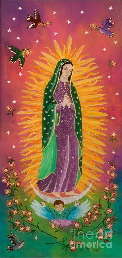 Virgin De Guadalupe Painting - The Virgin of Guadalupe by Sue Betanzos Virgin De Guadalupe Painting - The Virgin of Guadalupe by Sue Betanzos