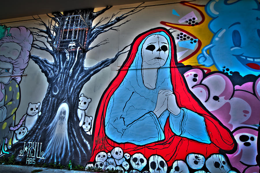 Miami Photograph - The Virgin Skeleton Adoring by Andres Leon