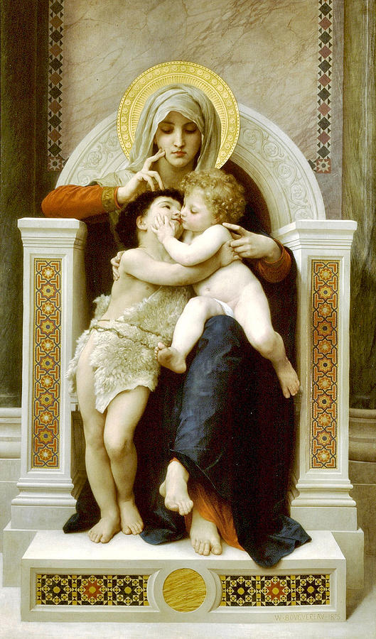 The Virgin the Baby Jesus and Saint John the Baptist Digital Art by William Bouguereau